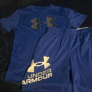 Boys YXL Under Armour shirt and YL Shorts